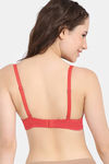Rosaline Padded Wired 3/4th Coverage Push-Up Bra - Poppy Red — thumbnail 2